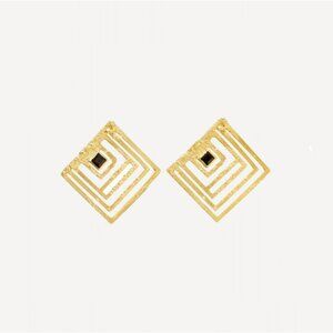 ELHANATI x KHAITE II Post Large Earring 24k Gold NIB $579